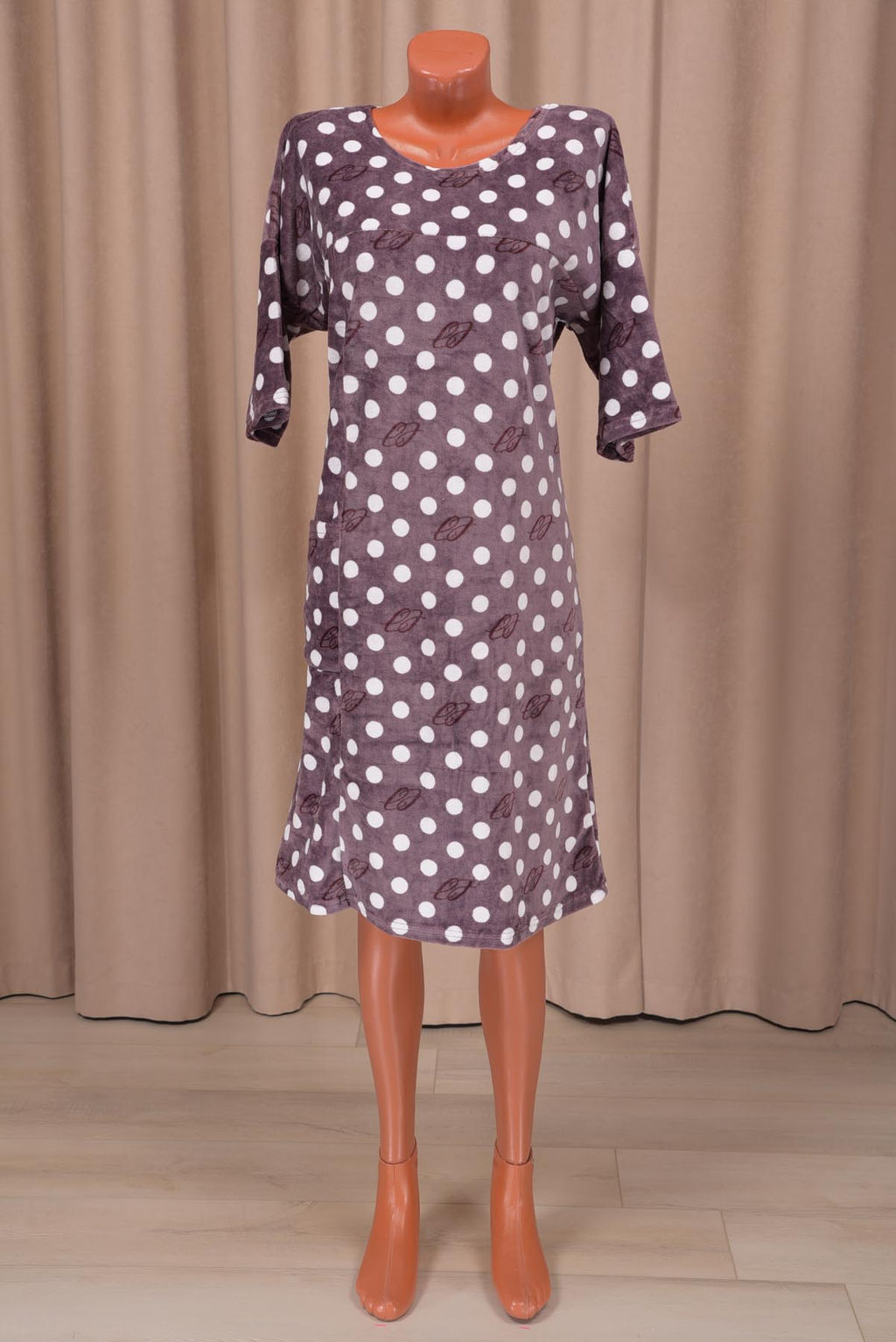 Туника велюровая (01019, коричневый)