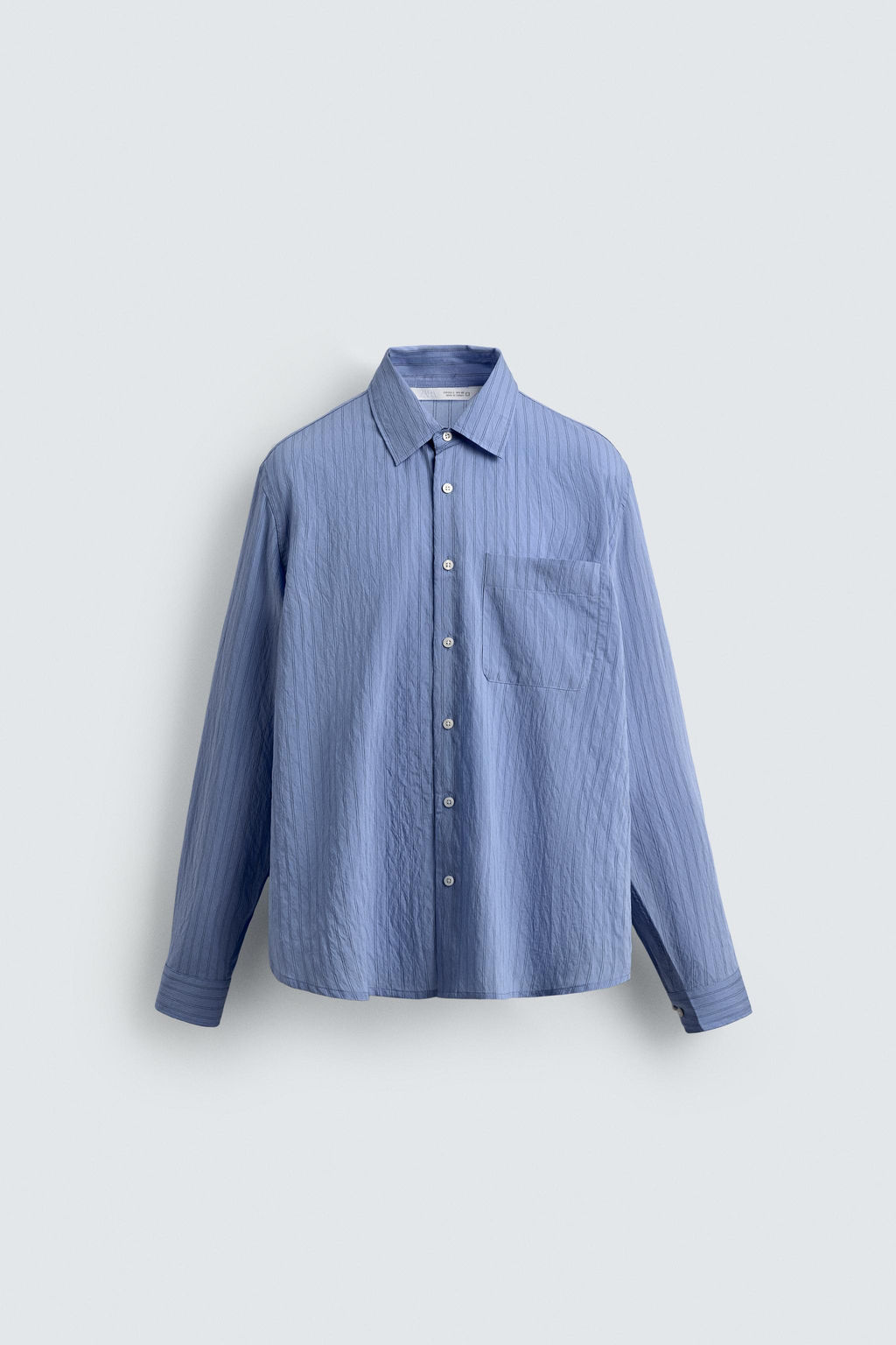 CREASED-EFFECT STRIPED FLOWING SHIRT - Zara фото 17