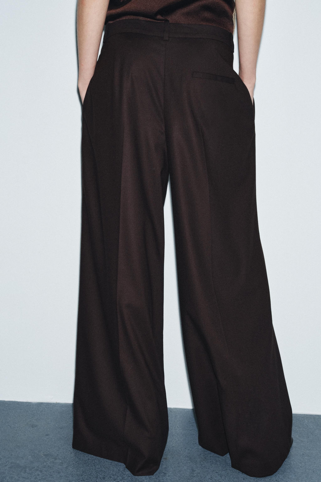 PANTAL?N PINZAS WIDE LEG ZW COLLECTION / Marr?n - Zara фото 2