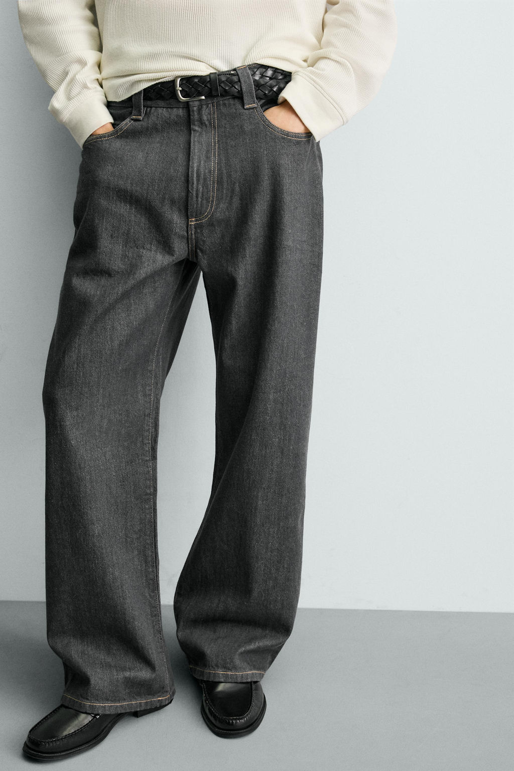 JEANS LOOSE FIT / Gris azul - Zara фото 5