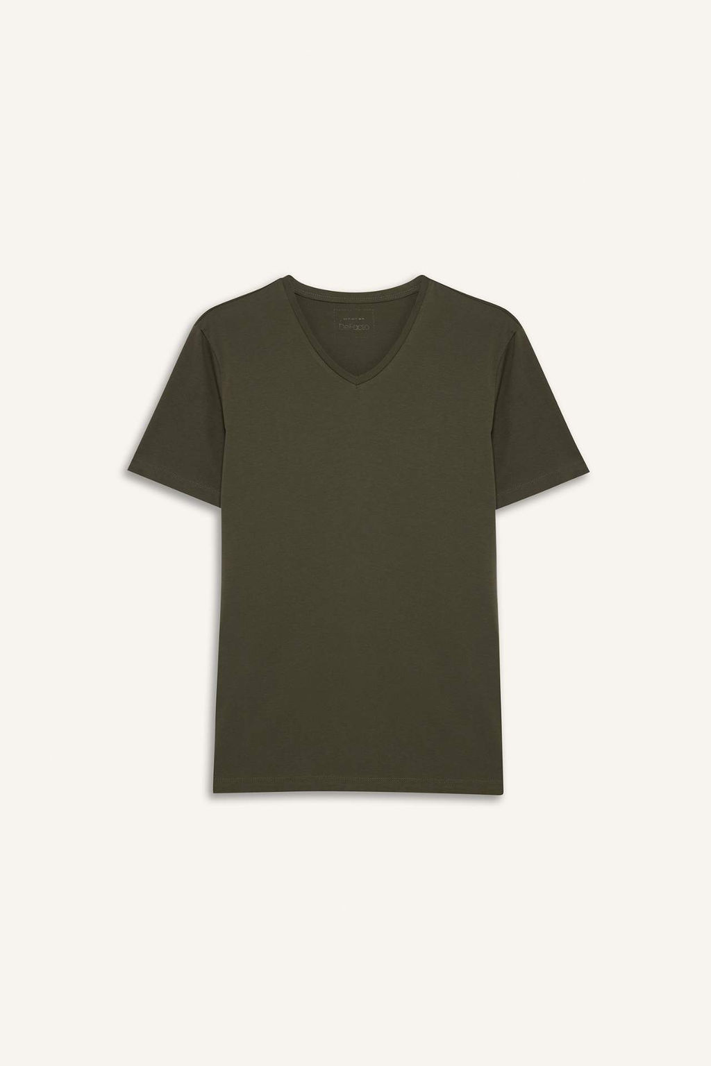 Slim Fit Dar Kesim V Yaka Basic Duz K?sa Kollu Tisort - Defacto фото 5