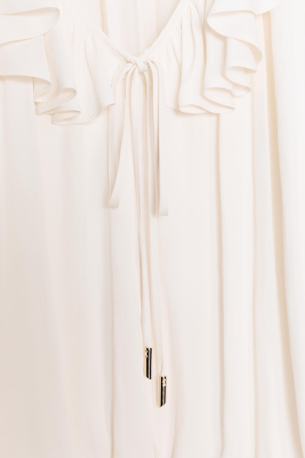 SATIN BLOUSE WITH RUFFLES AND SHOULDER PADS - Zara фото 13