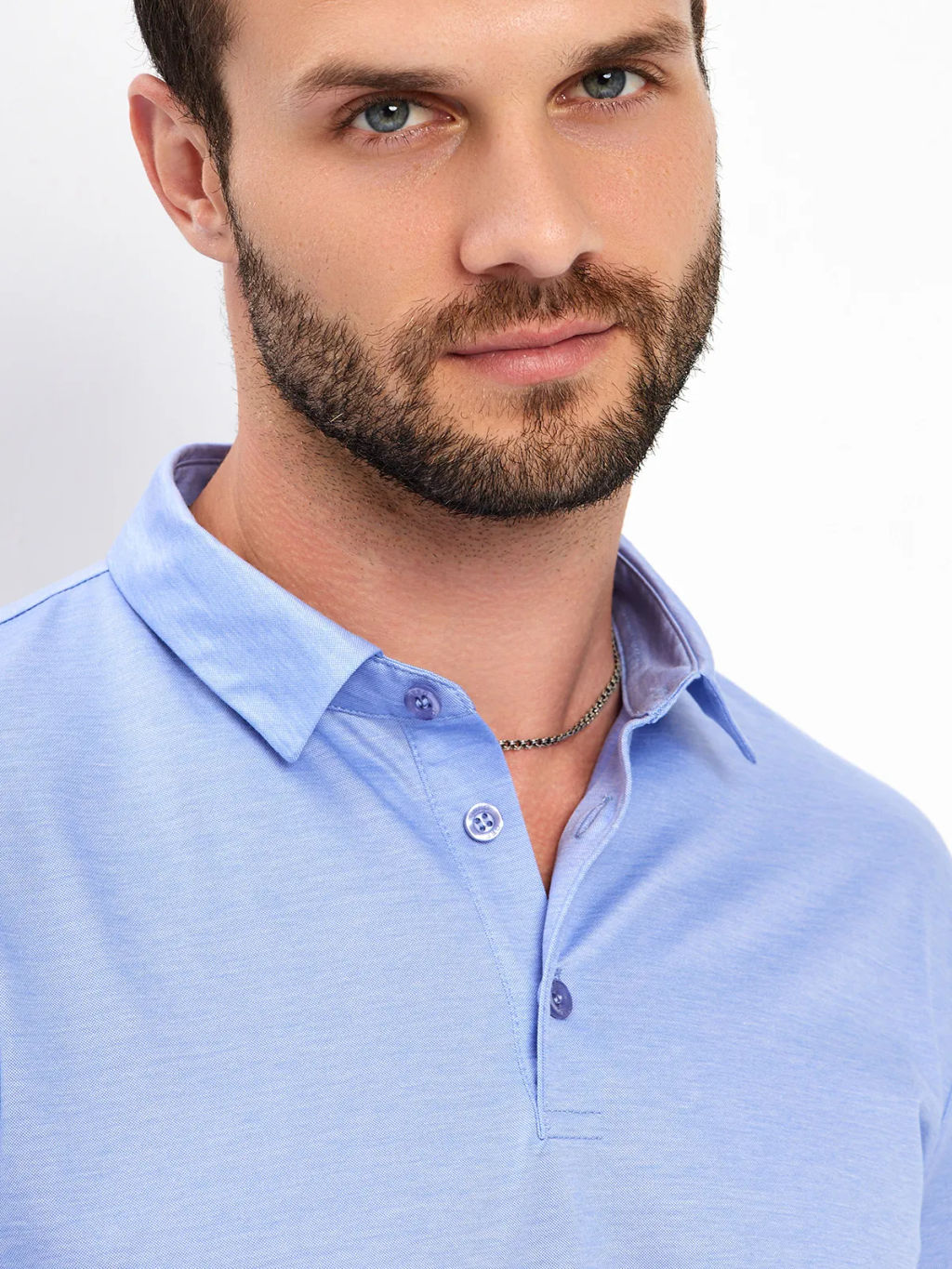 Джемпер мужской с воротником поло GREG G155-PM4-LT1629 (голубой)  фото 15
