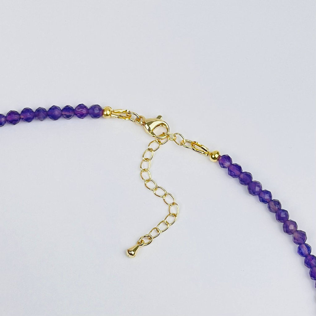 Колье из Аметиста и Кунцита 38 см +