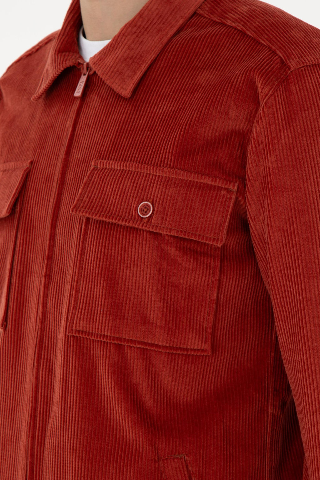 Мужская рубашка с длинным рукавом кирпичного цвета Неожиданная скидка в корзине - U.s. polo assn фото 7