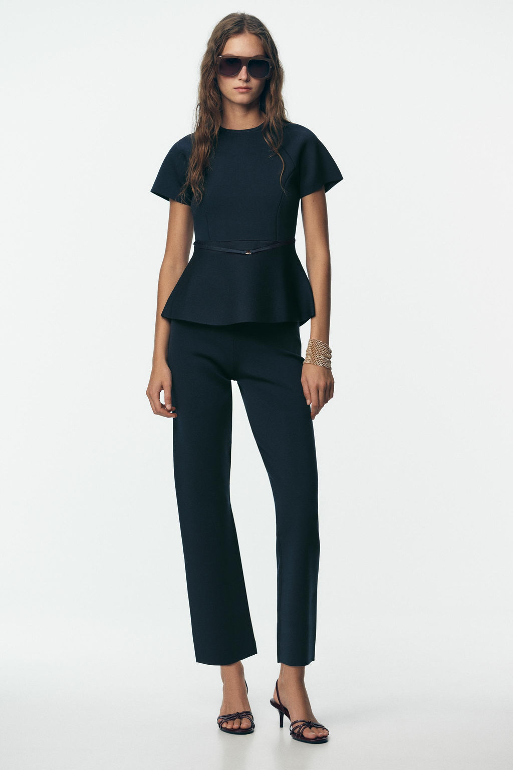 KNIT PEPLUM TOP