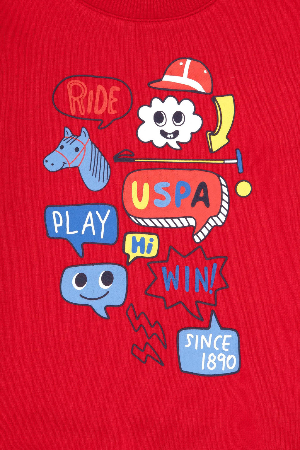 Erkek _ocuk K_rm_z_ Bisiklet Yaka Sweatshirt - U.s. polo assn фото 3