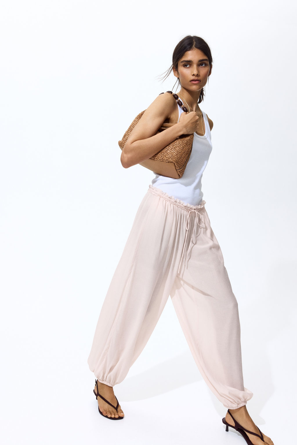 Pantal?n globo con cord?n de ajuste - H&m фото 8