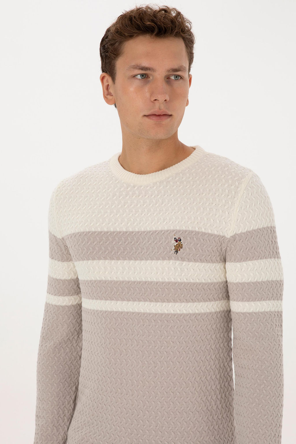 Erkek Slim Fit Bisiklet Yaka Ta_ Kazak - U.s. polo assn фото 2