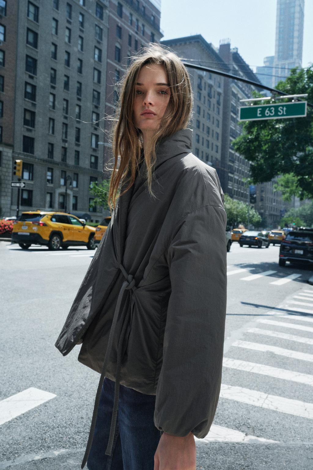 ZW COLLECTION WRAP-AROUND KIMONO JACKET - Zara фото 11