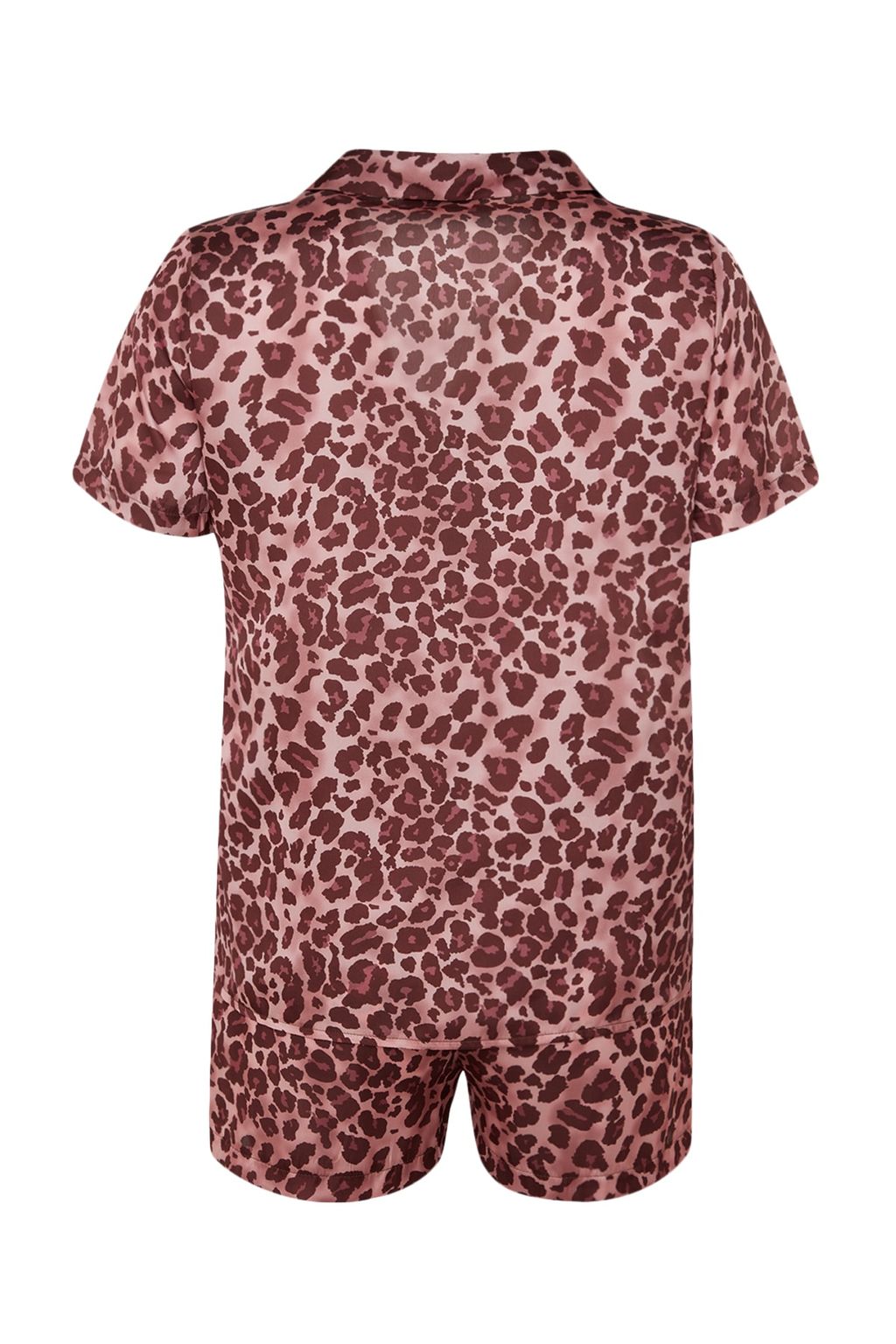 Trendyolmilla Pembe Cok Renkli Leopar Desenli Saten Sortlu Dokuma Pijama Tak?m? THMSS20PT0158 фото 8