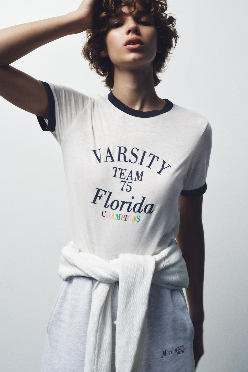 SLOGAN SLUB T-SHIRT - Zara фото 5