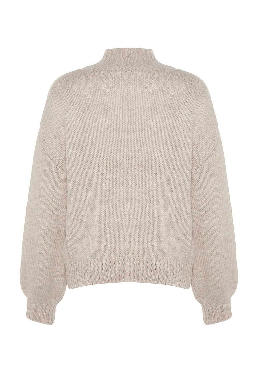 Tas Yumusak Dokulu Kal?n Bisiklet Yaka Triko Kazak TWOAW24KZ00290