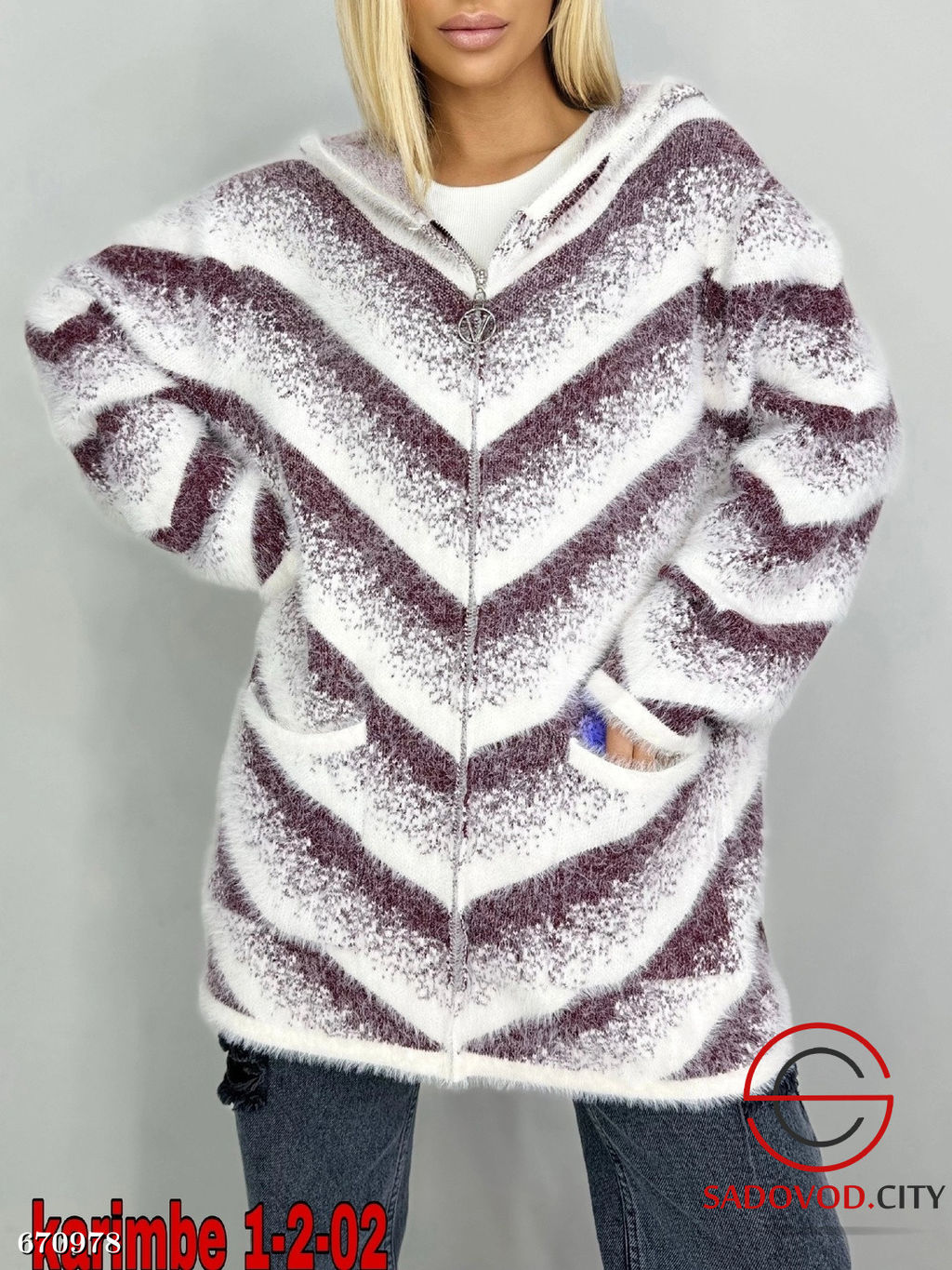 Женский кардиган пушистый с капюшоном - Fiona фото 5