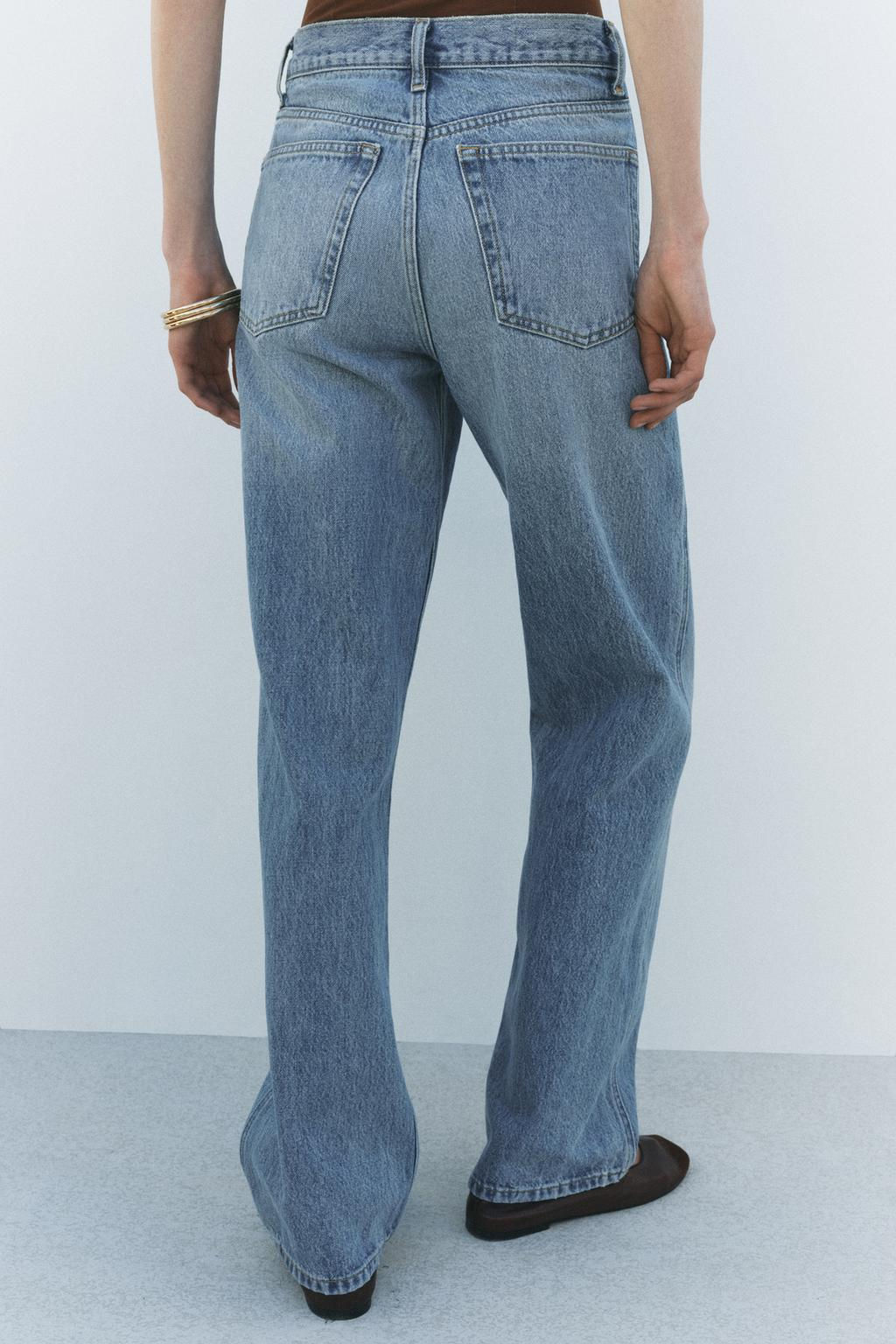 ZW COLLECTION STRAIGHT HIGH-WAIST JEANS - Zara фото 4