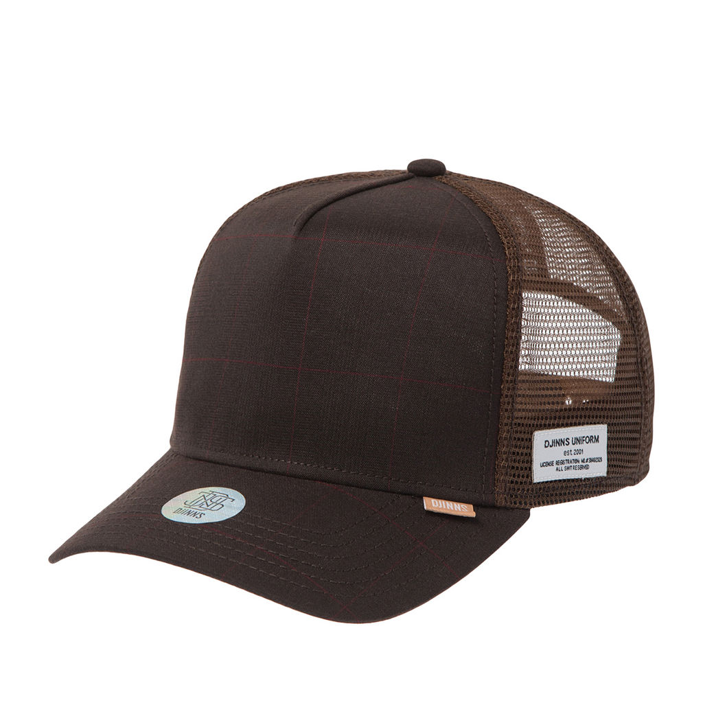 Бейсболка DJINNS арт. HFT Glencheck (темно-коричневый)