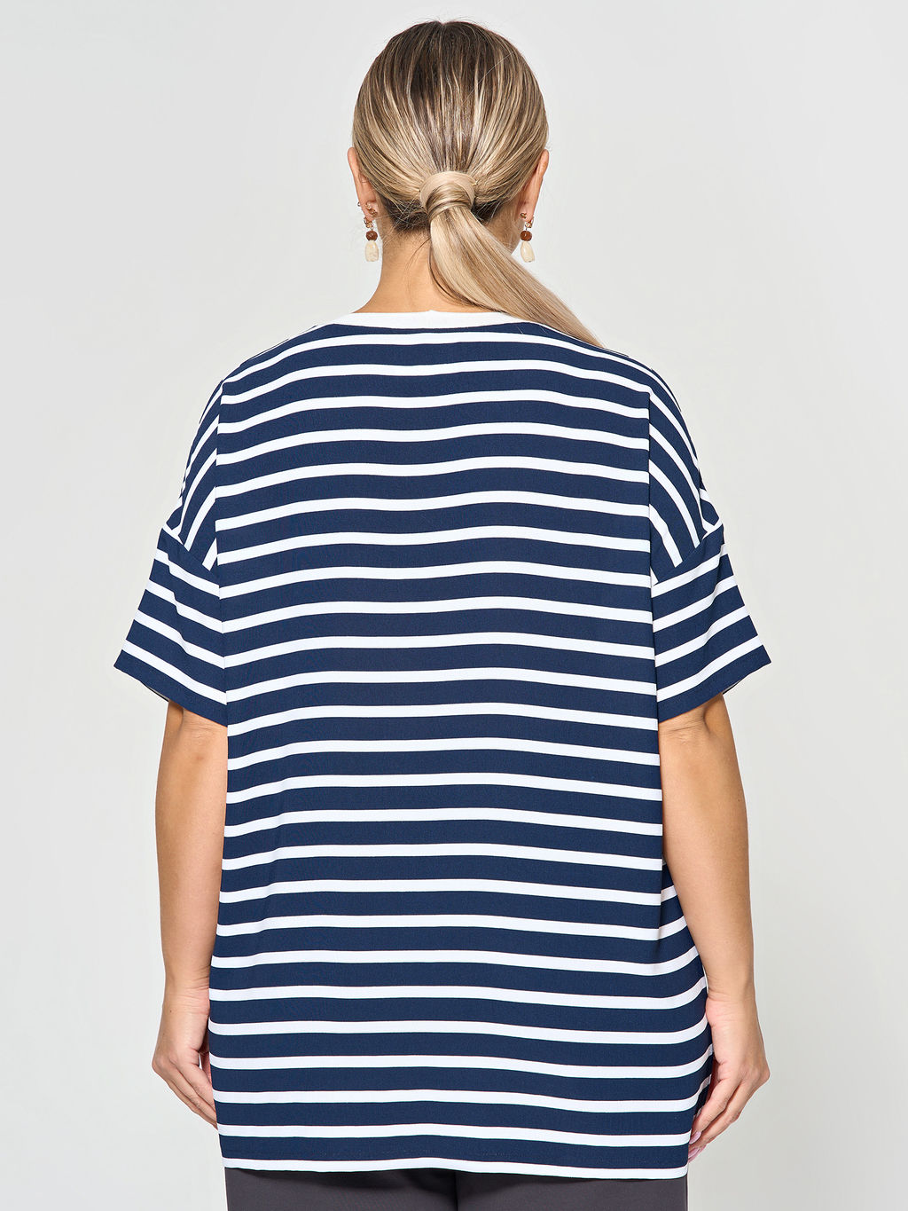 Блузка 0087-29 бело-синий