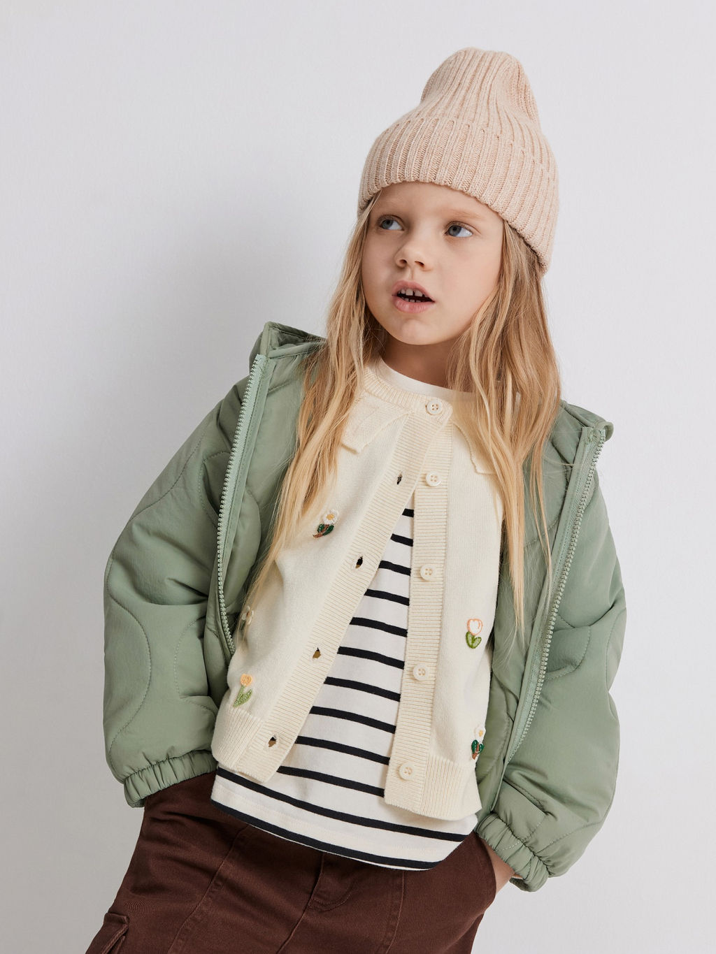 ACOOLA / Куртка детская для девочек Macchiato хаки  фото 3