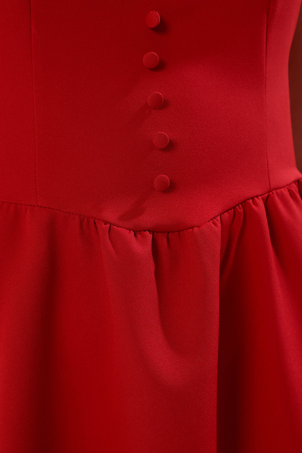 Trendyolmilla K?rm?z? Dugme Detayl? Mini Dokuma Elbise TWOSS25EL00802 фото 5