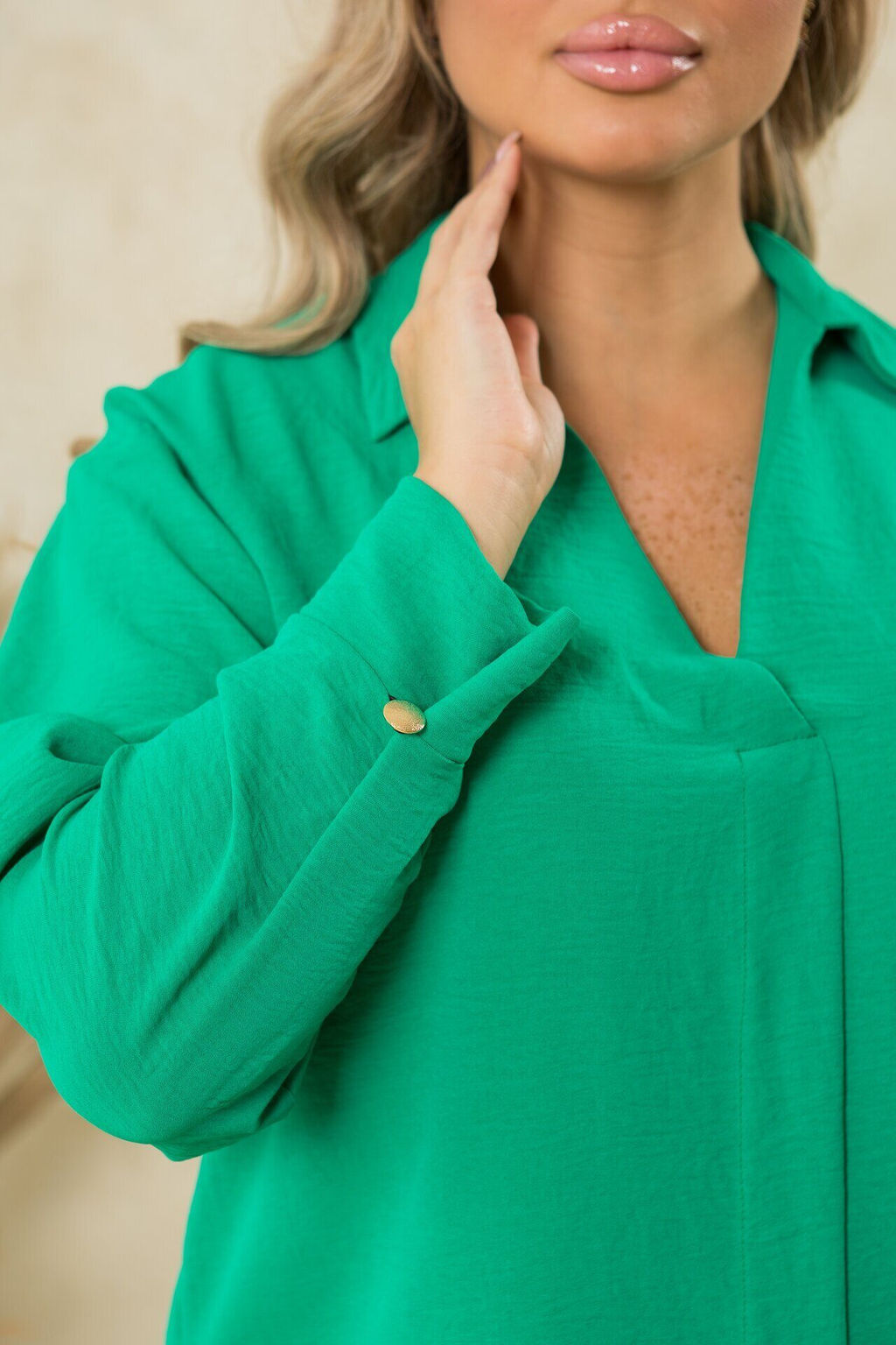 Блуза Р-342 из ткани с эффектом жатки - Ajour фото 44