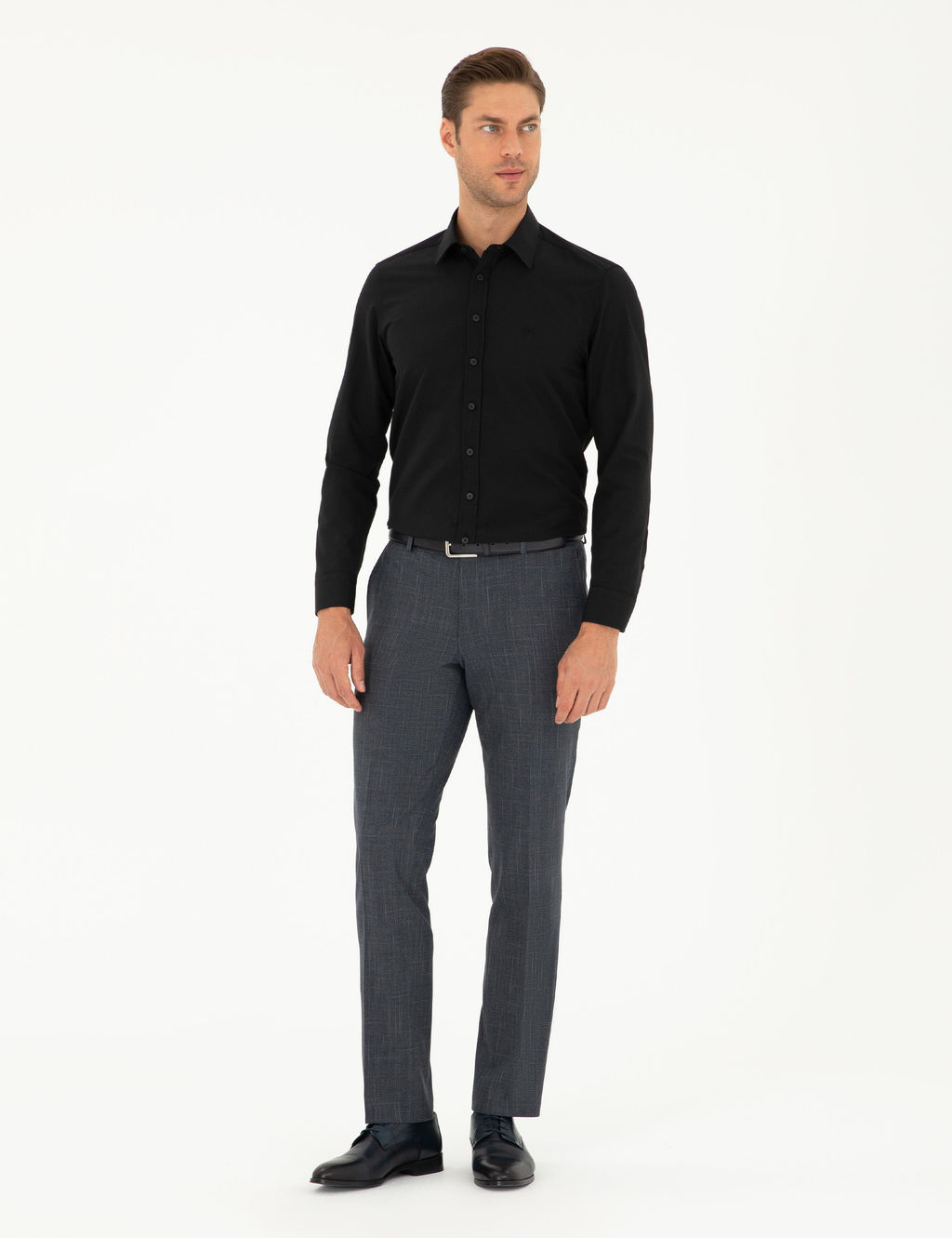 Siyah Slim Fit Arm_rl_ Uzun Kollu G_mlek