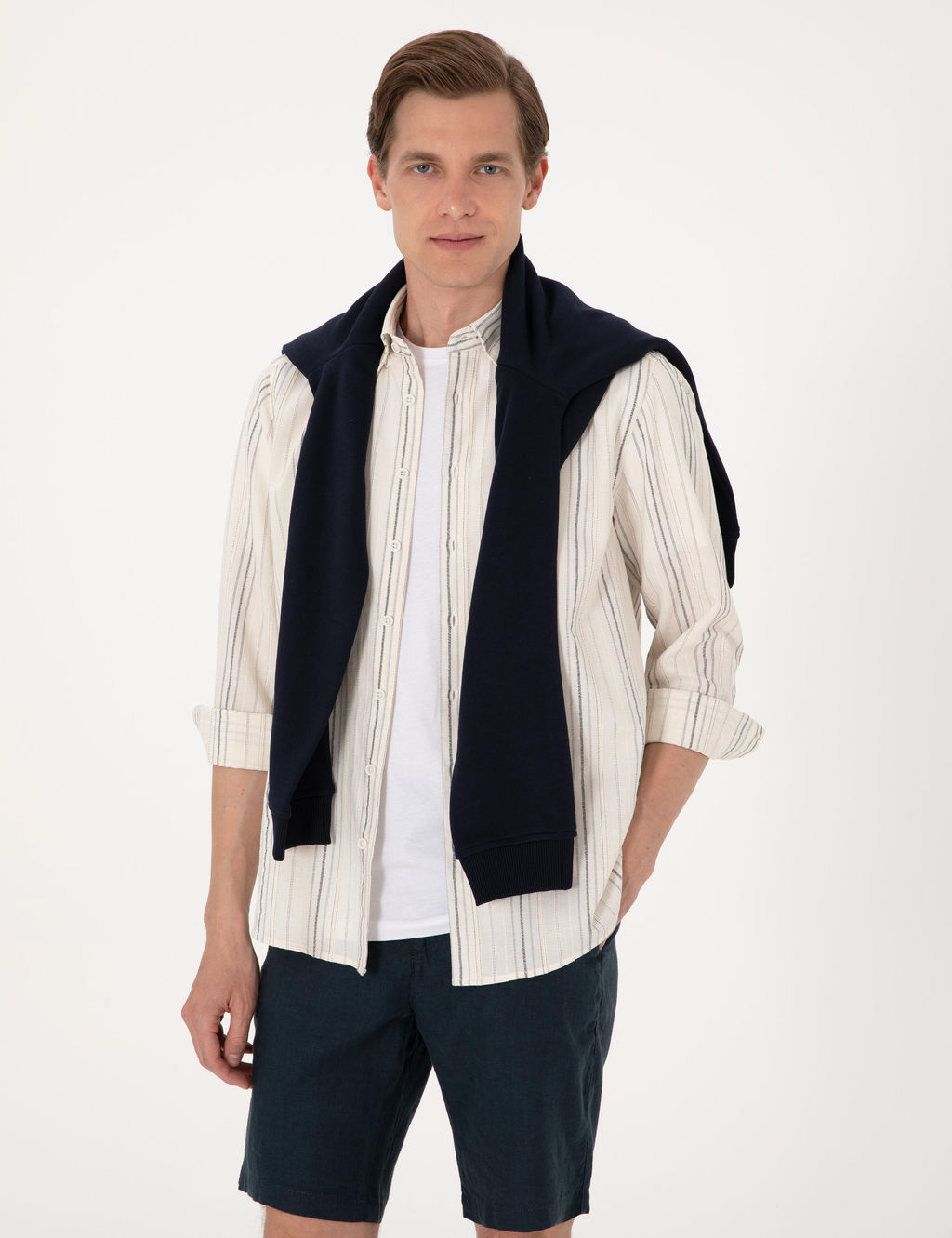 Lacivert Regular Fit Uzun Kollu G_mlek - Pierre cardin фото 3