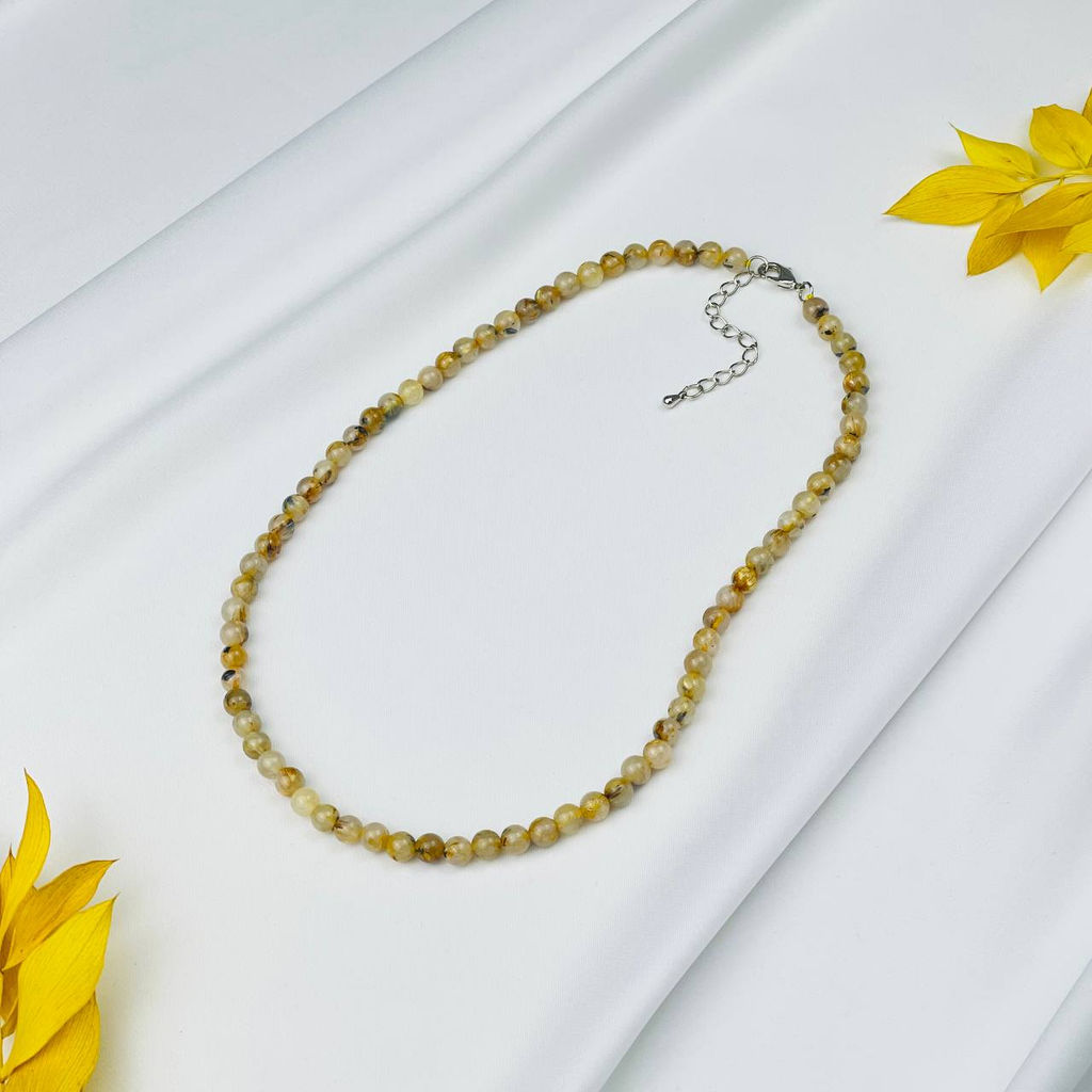 Колье из Рутилового кварца с вкл. Титана 45 см +