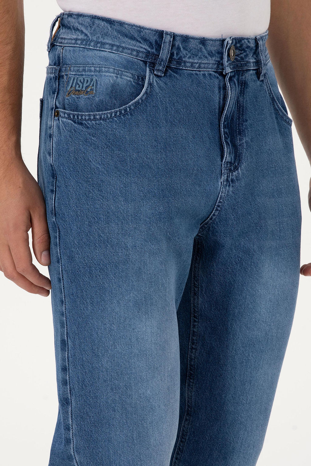 Erkek A__k Mavi Jean Tapered Fit Pantolon - U.s. polo assn фото 5
