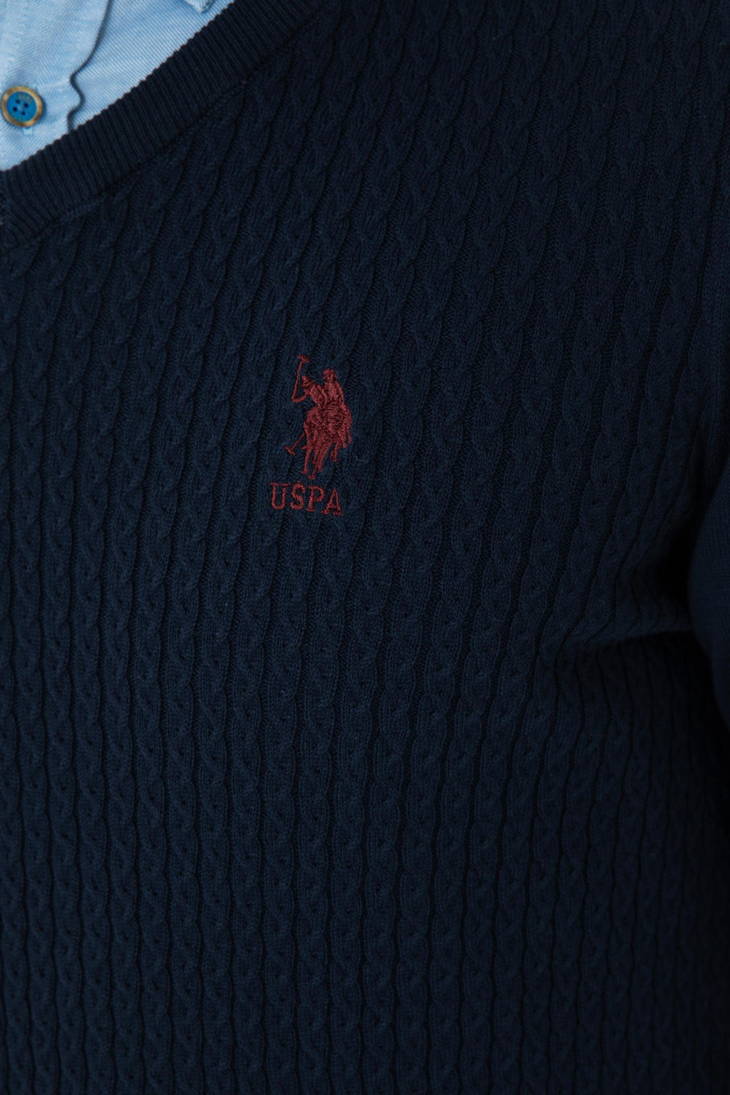 Мужской темно-синий базовый свитер Неожиданная скидка в корзине - U.s. polo assn фото 14