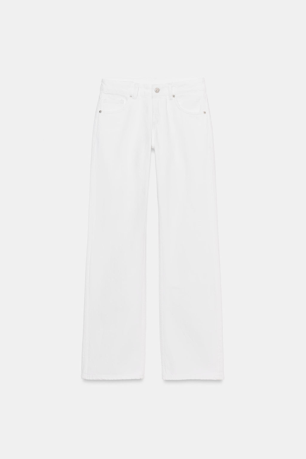 JEANS TRF WIDE LEG TIRO BAJO / Blanco - Zara фото 4