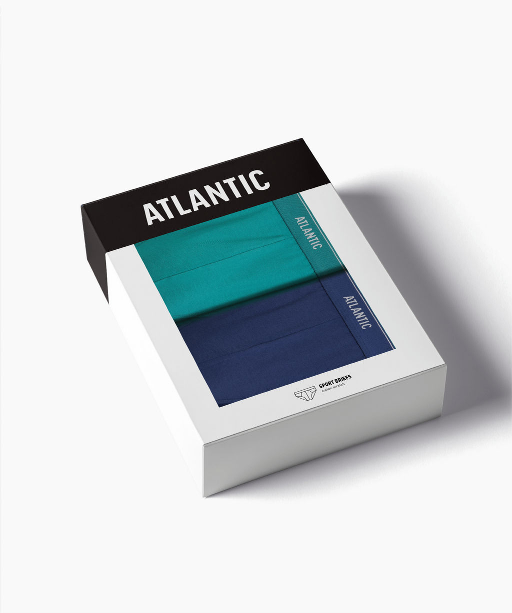 ATLANTIC 2RMP-094 Трусы спорт - набор 2 шт. бирюзово-зеленый + темно-голубой фото 6