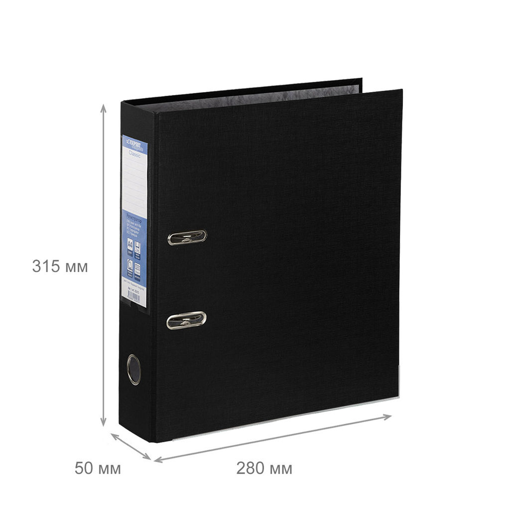 Expert Complete Регистратор PVC, мет.уг. 50 мм 50 шт. Premier A4 арочный механ. (разб.) лён черный EC1012115