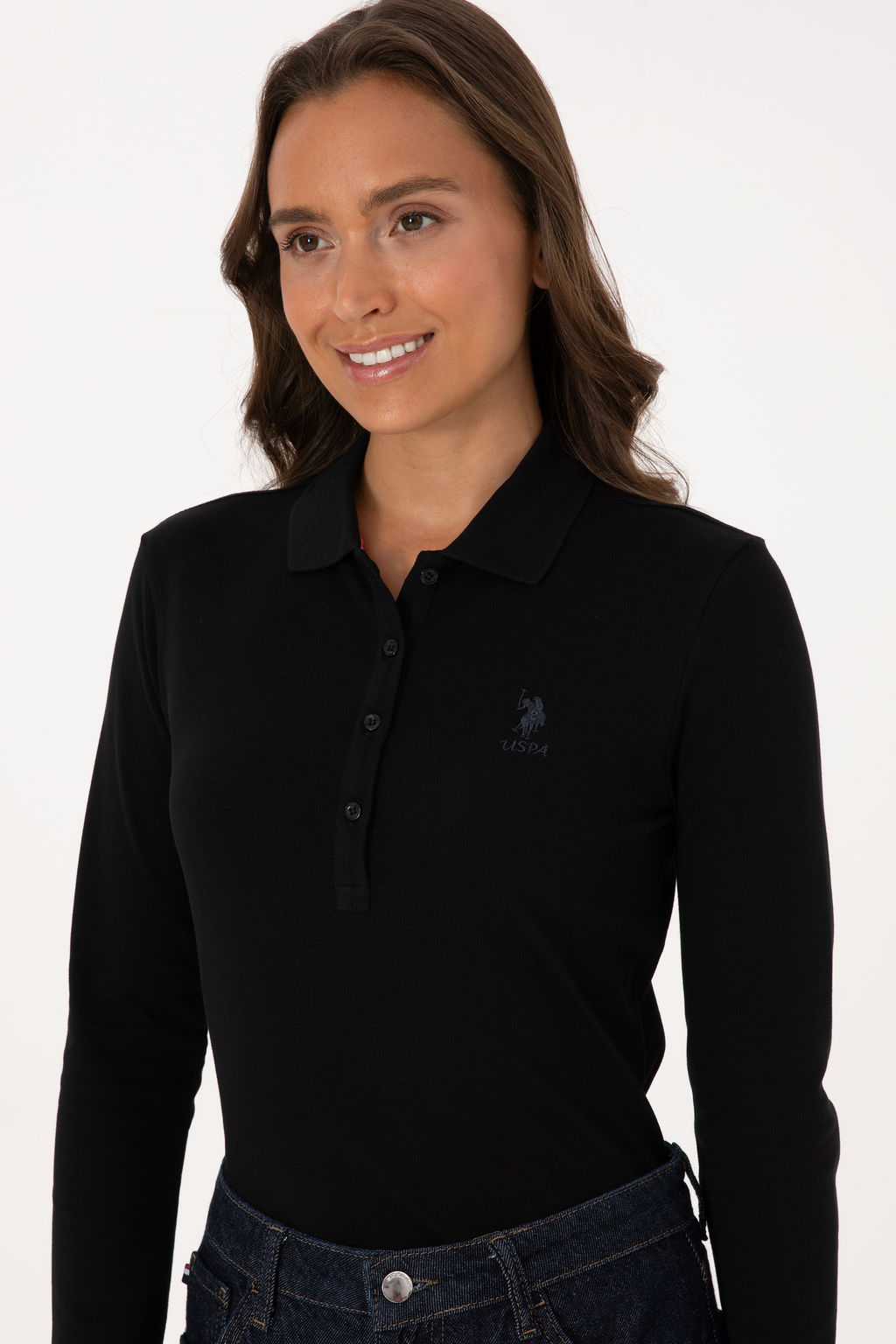 Kad_n Siyah Basic Polo Yaka Sweatsh_rt - U.s. polo assn фото 16