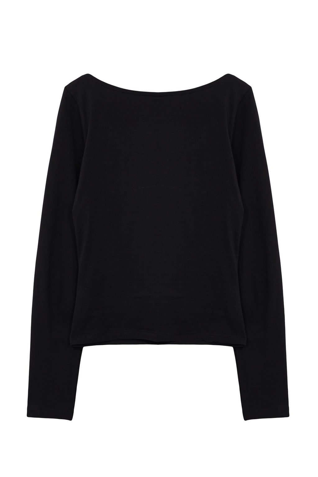 Siyah Havuz Yaka Fitted/Vucuda Oturan Orme Bluz TWOAW25BZ00025