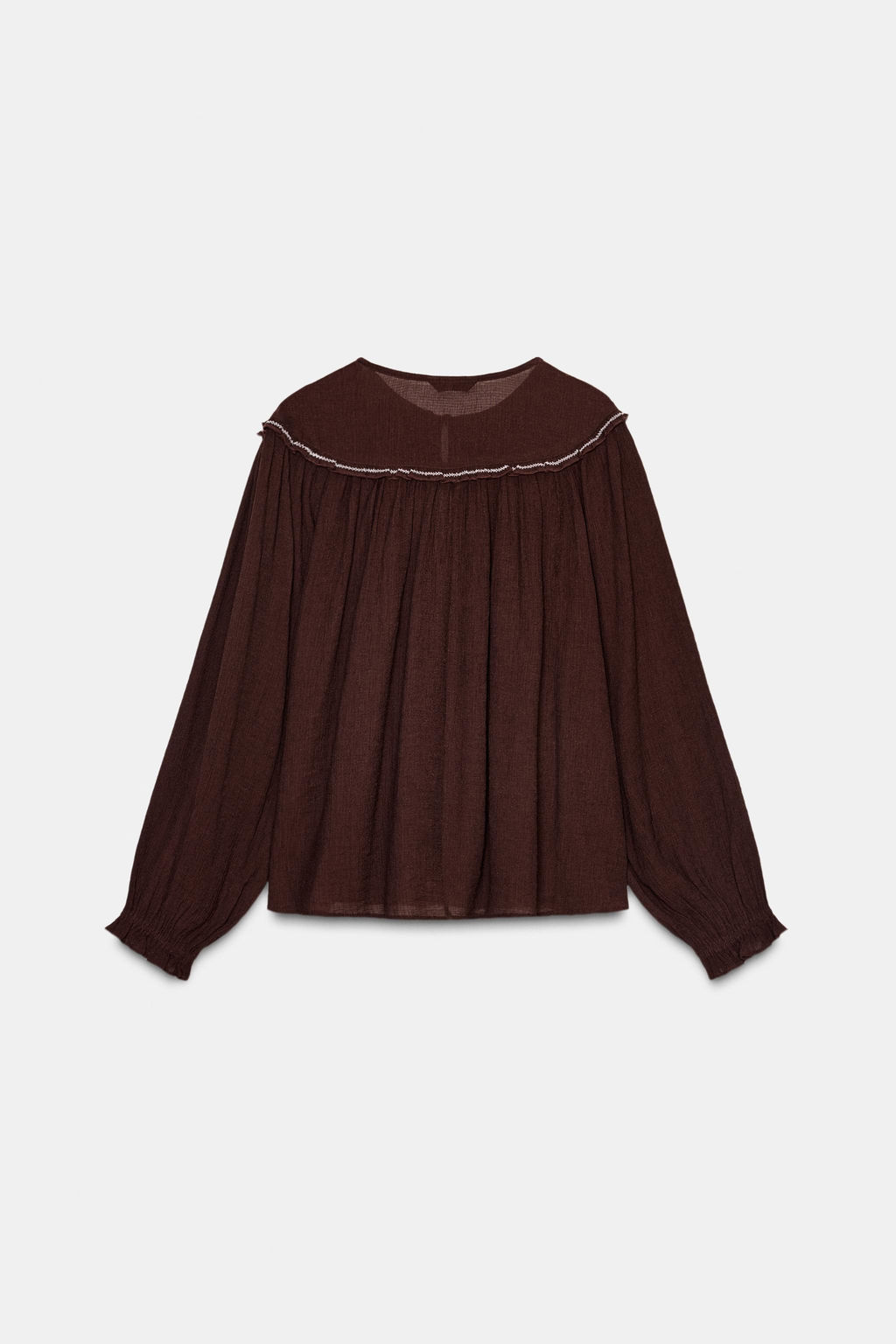 EMBROIDERED BLOUSE WITH BEADING - Zara фото 6