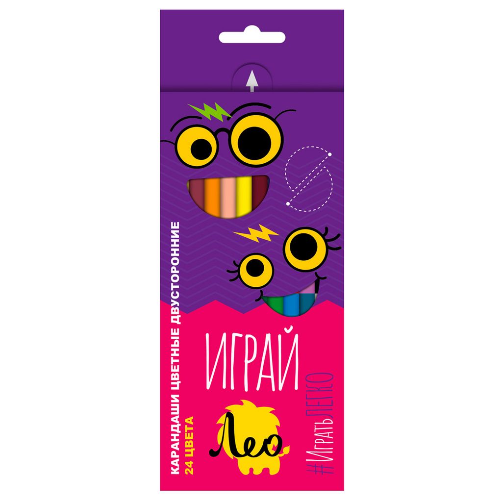 Лео Играй Набор двусторонних трехгранных карандашей LGDCP-12 заточенный 8 х 24 цв