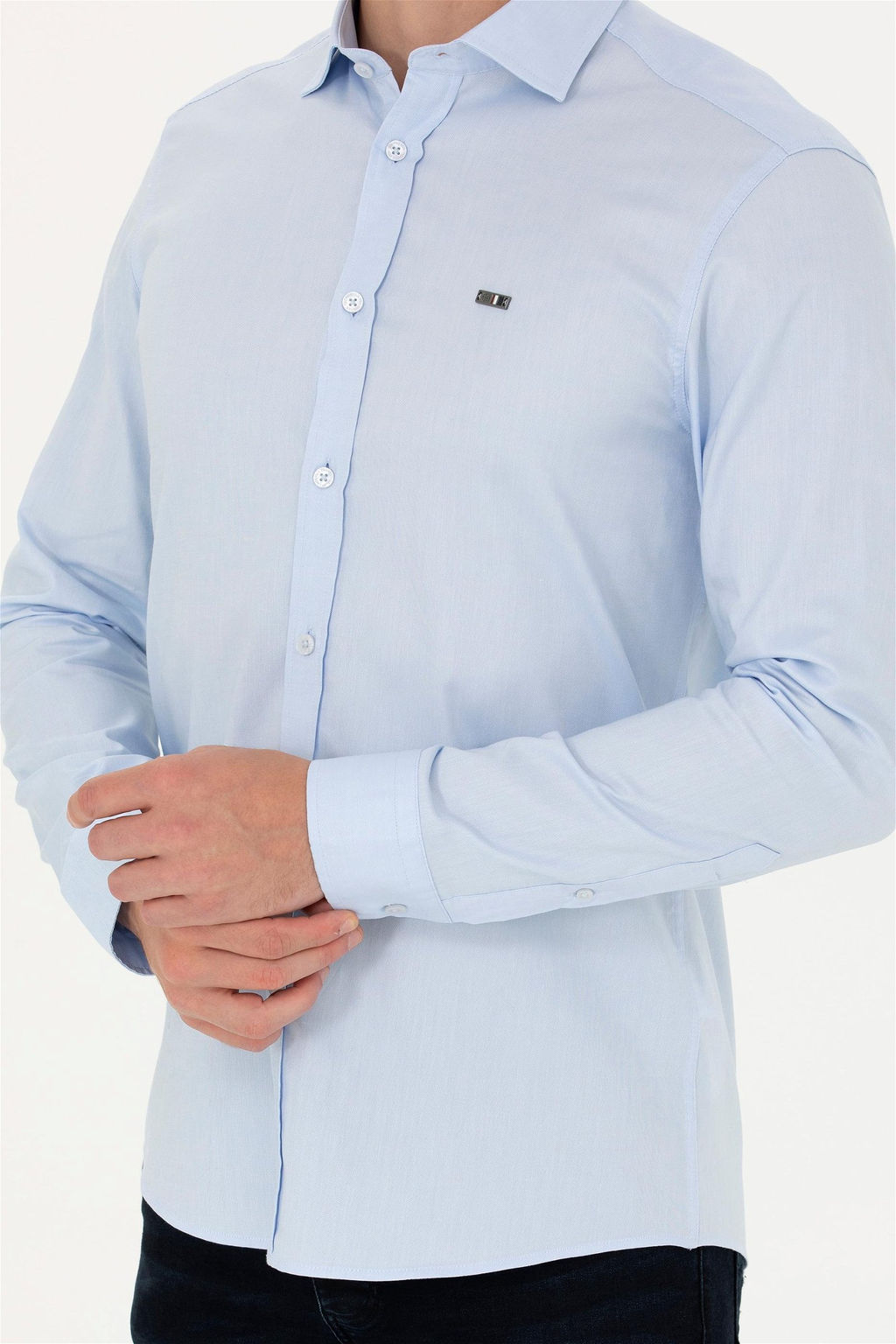 U. S. Polo Assn Мужская голубая базовая рубашка с длинным рукавом - U.s. polo assn фото 13