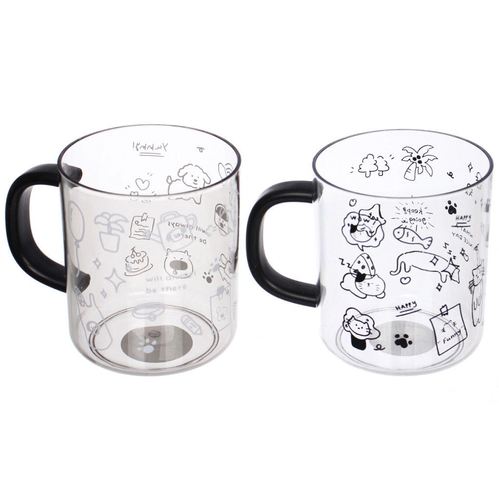 Цена за 2 шт. Кружка пластиковая 500мл "Милые зверушки", микс цветов