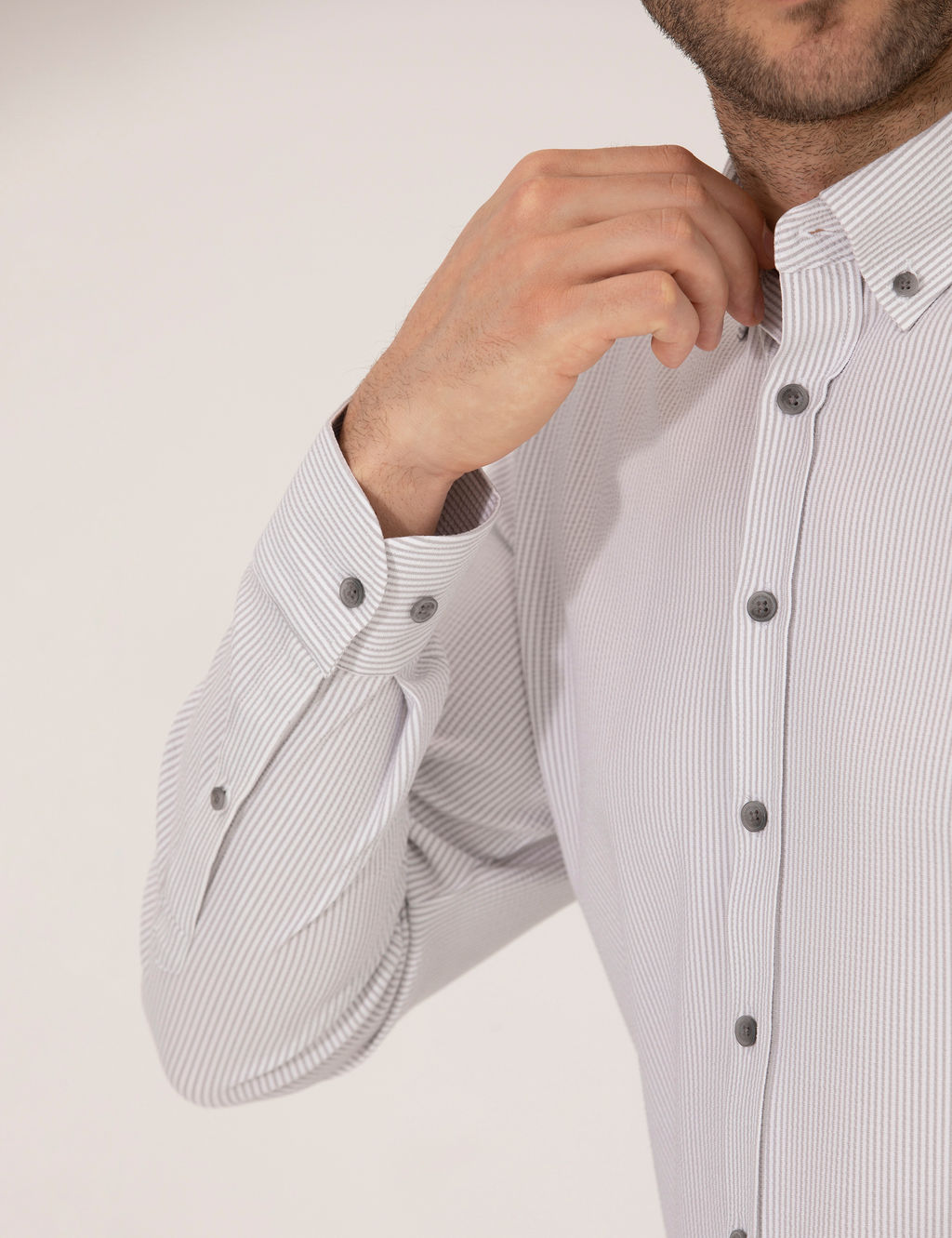 Antrasit Slim Fit Uzun Kollu G_mlek