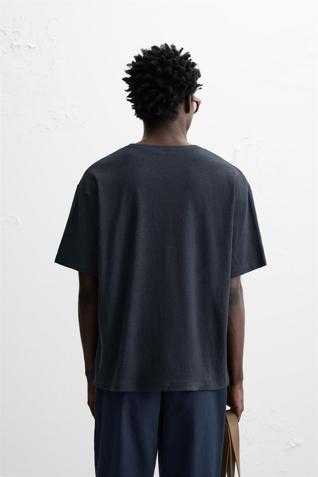 LINEN - COTTON T-SHIRT - Zara фото 19
