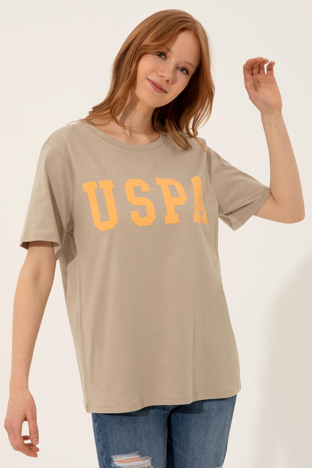 Женская футболка цвета хаки Неожиданная скидка в корзине - U.s. polo assn фото 3