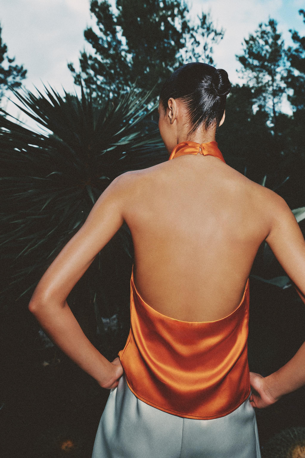 TOP HALTER SATINADO / Naranja - Zara фото 4