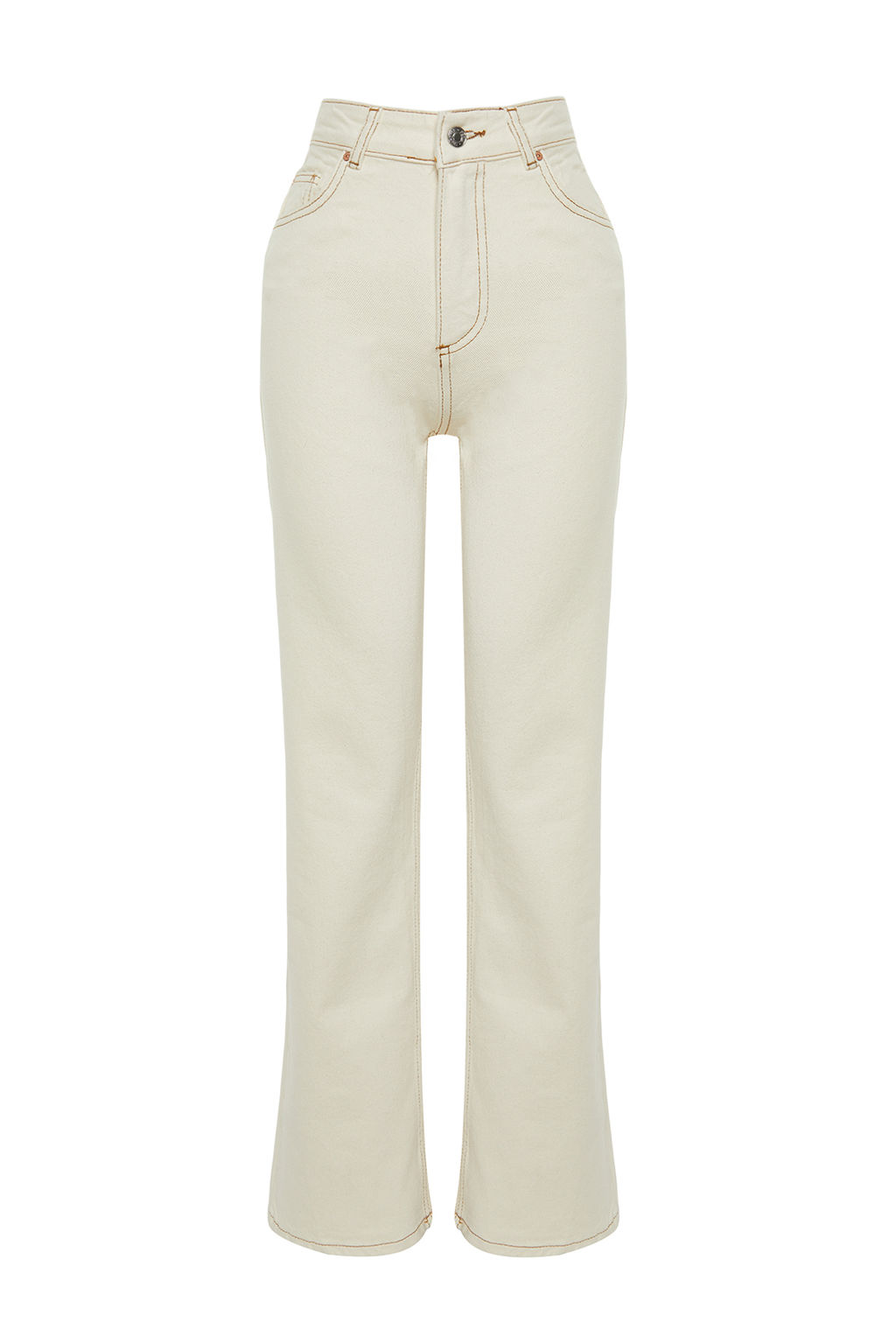 TRENDYOLMILLA Ekru Yuksek Bel Wide Leg Jeans TWOAW24JE00274  фото 5