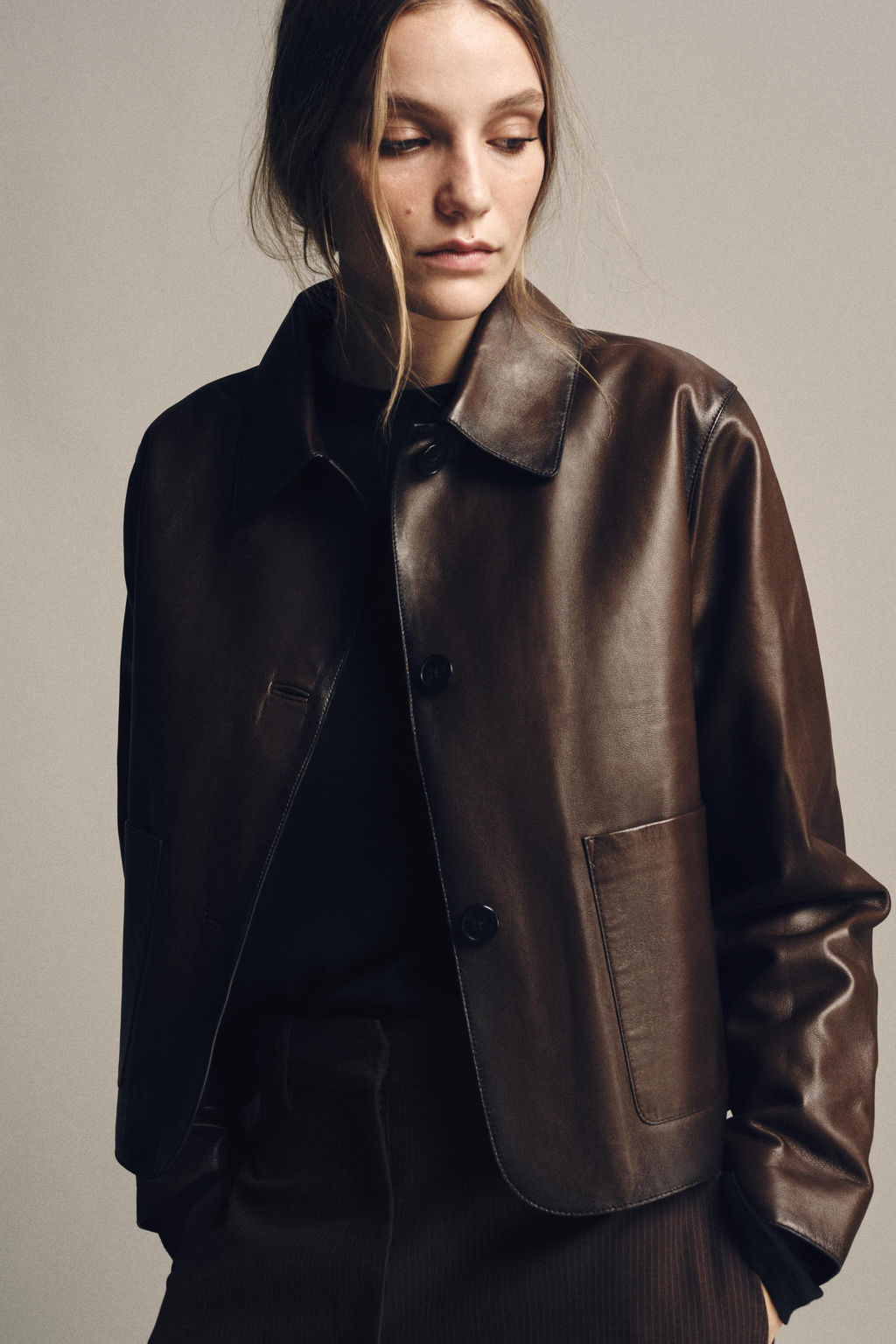 MINIMAL LEATHER JACKET ZW COLLECTION LIMITED EDITION - Zara фото 3