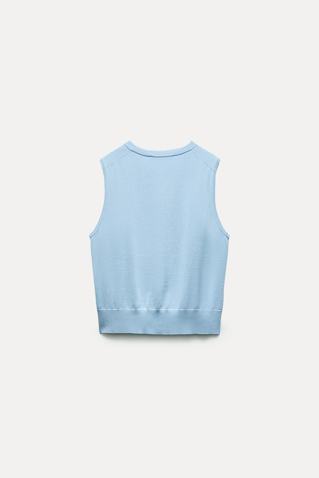 PLAIN KNIT TOP WITH GOLDEN BUTTONS - Zara фото 13