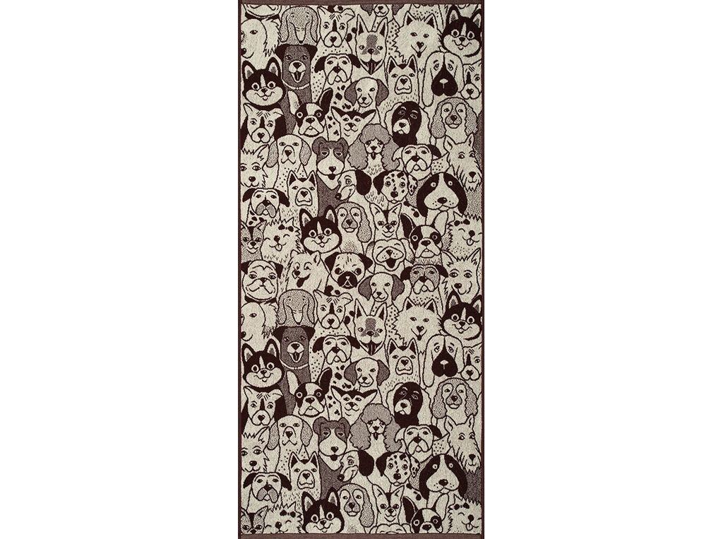 Полотенце махровое 6с102.411ж1 Мир собак(шоколад) 67х150см