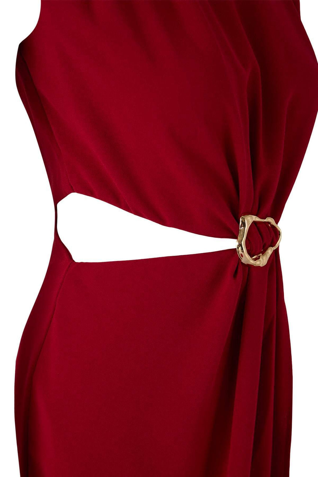 TRENDYOLMILLA Yag Yesili A Kesim Cut Out ve Aksesuar Detayl? Maxi Dokuma Krep Elbise TWOSS25EL00017 фото 34