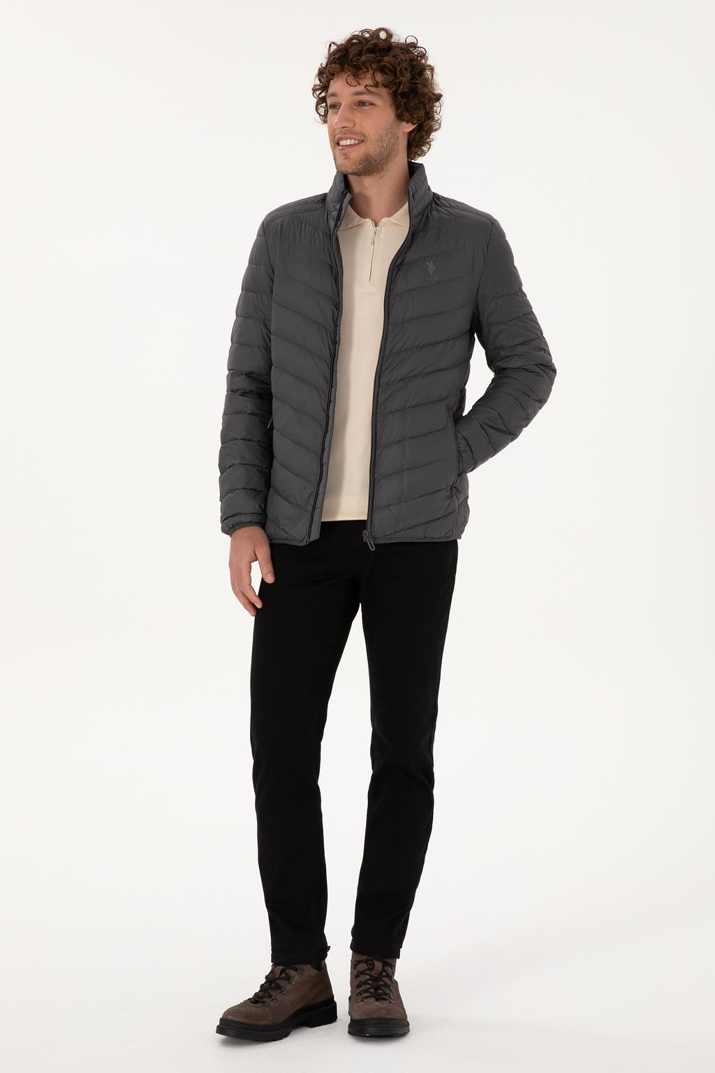 Erkek Gri Mont Sepette S_rpriz _ndirim