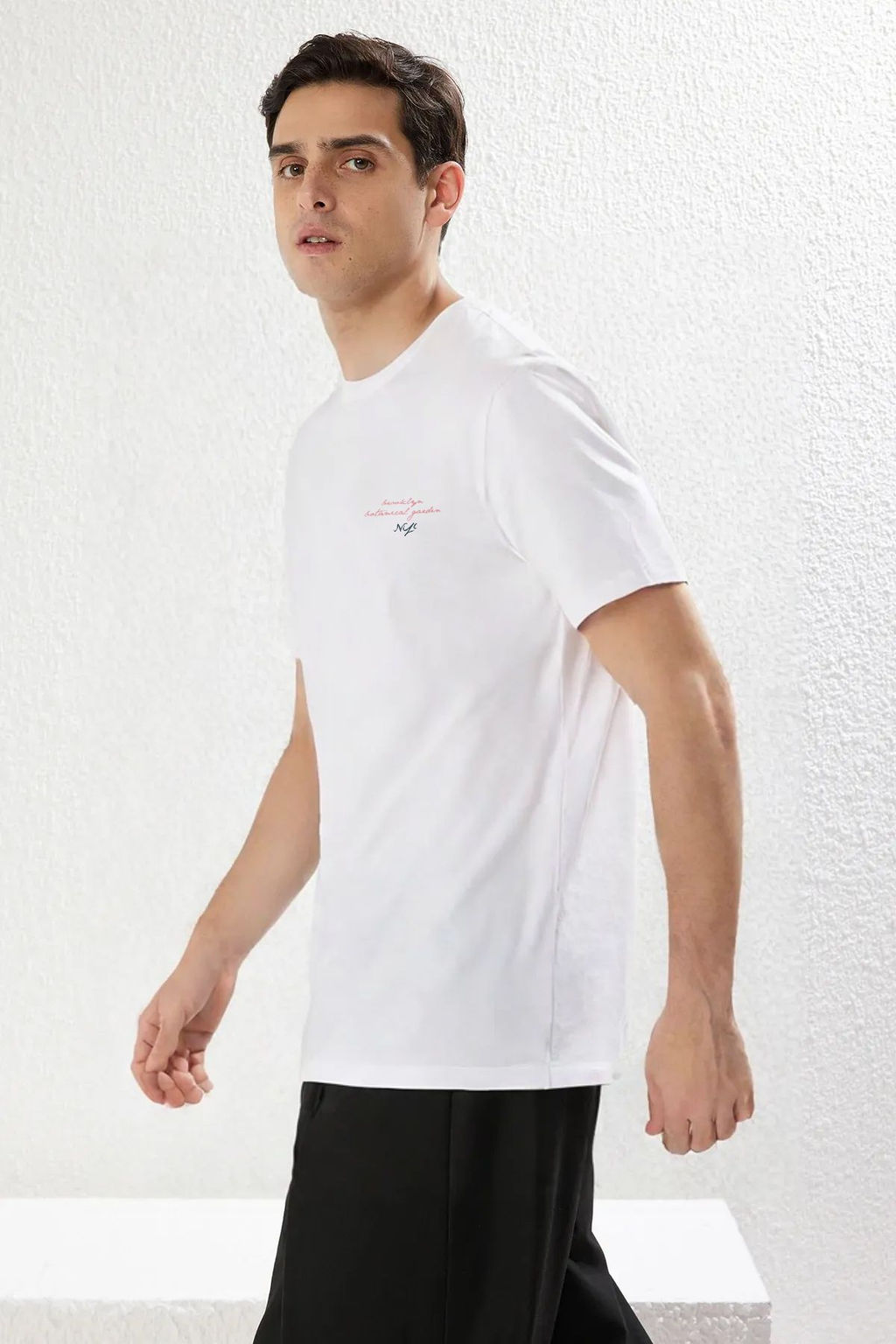 TRENDYOL MAN Lacivert Oversize/Genis Kesim Cicek Bask?l? %100 Pamuklu Tok Kumas T-shirt TMNSS25TS00069 - Trendyolmilla фото 10
