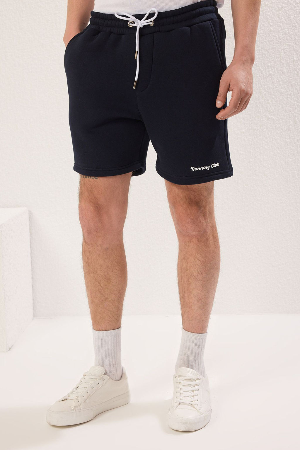 Lacivert Regular/Normal Kesim Kal?n/Ici Polarl? Kabartma Bask?l? Sort TMNSS25SR00011